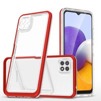 Clear 3in1 husa pentru Samsung Galaxy A22 5G 5G capac de gel cu cadru roșu