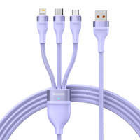 Baseus cablu Flash Series Ⅱ 3in1 cu încărcare rapidă de la USB-A la USB-C / Micro-USB / Lightning 66W 480Mb/s 1,2m violet