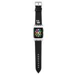 Karl Lagerfeld KLAWLOKHK Strap Apple Watch 42/44 / 45mm curea neagră / neagră Saffiano Karl Heads
