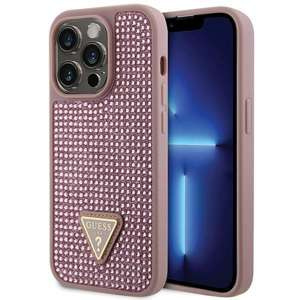 Husa Guess GUHCP14LHDGTPP iPhone 14 Pro 6.1" roz / roz tarecase Triunghi cu pietre de strasuri Case