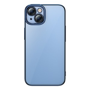 Kit de protecție Baseus Glitter transparent husa și folie sticla pentru iPhone 14 Plus (albastru)