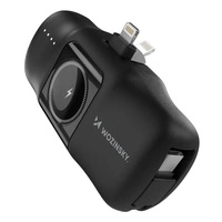 Wozinsky WF16-YLS 5000mAh 15W Mini Powerbank Lightning cu cablu USB-C încorporat și încărcător Apple Watch - negru