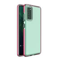 Primăvară Case husă din gel husa cu ramă colorată pentru Samsung Galaxy A72 4G roz închis