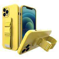 Coardă case gel husa cu lanț lanyard lanyard sac de lanyard Samsung Galaxy S21 5G galben
