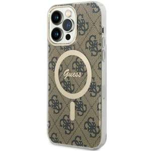 Husa iPhonecase MagSafe Guess GUHMP14XH4STW 14 Pro Max 6.7" maro/maro maro tare 4G Case