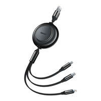 Baseus Bright Mirror 2 cablu Cablu 3in1 USB tip A - micro USB + Lightning + USB tip C 3.5A 1.1m negru (CAMJ010001)
