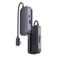 HUB USB universal pentru tabletă / smartphone 6in1 USB-C Baseus PadJoy - gri închis