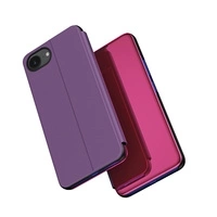 Husă Clear View pentru iPhone 16e Flip Cover - roz