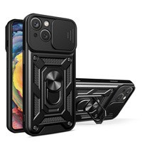 Husa Armor husa Hybrid Camshield Motorola Moto G62 5G carcasă blindată cu capac pentru camera foto negru Case