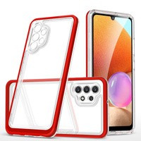 Clear 3in1 husa pentru Samsung Galaxy A32 5G Galaxy A32 5G capac de gel cu ramă roșie