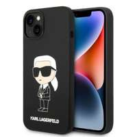Husa iPhonecase Karl Lagerfeld 14 Plus 6.7" negru/negru siliconic dur Ikonik MagSafe
