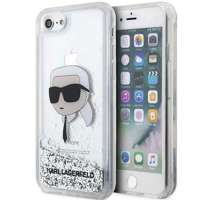 Husa iPhonecase Glitter Karl Lagerfeld KLHCI8LNKHCH 7/8/ SE 2020/2022 argintiu/argintiu tare Karl Head Case