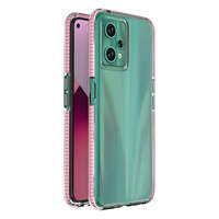 Case husanou Capac siliko de primăvară Realme 9 Pro cu ramă roz deschis pentru Realme 9 Pro