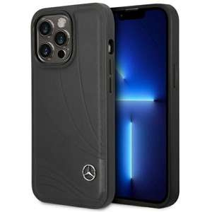 Husa Mercedes MEHCP14X8ROLK iPhone 14 Pro Max 6.7" negru/negru greucase piele Wave Patern Case
