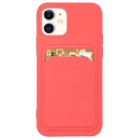 Card Case silikonou husa portofel cu buzunar pentru documente pentru iPhone 11 Pro portocaliu