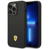 Husa iPhonecase Ferrari 14 Pro 6.1" negru/negru dur de silicon negru cu logo metalic