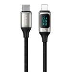 USAMS Cablu USB-C la Lightning LED 1,2m 20W PD Cablu de încărcare rapidă alb/alb SJ545USB02 (US-SJ545)
