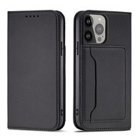 Magnet Card Case husa la iPhone 13 mini card portofel caz carte de card titular negru