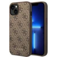 Husa Apple iPhone GUESS 14 Plus 4G Metal Gold Logo Brown Hardcase