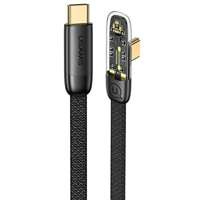 Cablu USAMS USB-C înclinat USB-C la USB-C PD 100W Fast Charging Iceflake Series 2m negru/negru SJ587USB01 (US-SJ587)