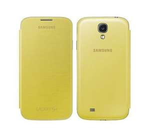 Cazul SAMSUNG Galaxy S4 SIV I9500 I9505 Flip capac Husa EF-FI950BYESTA galben