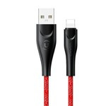 USAMS Cablu împletitură împletită U41 Lightning Fast Charge 3m roșu/roșu SJ397USB02 (US-SJ397)
