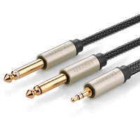 cablu Ugreen cablu audio mini jack 3,5 mm - 2 x jack 6,35 mm 2m gri (AV126)
