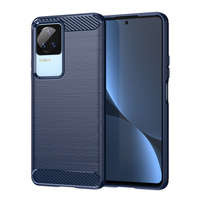 Case husanounou Carbonul Xiaomi Poco F4 5G flexibil siliko carbo capac albastru