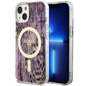 Husa iPhonecase MagSafe Guess GUHMP14SHLEOPWP 14 6.1" roz/roz tare Leopard Case