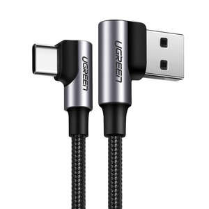 Cablu USB la USB-C, înclinat UGREEN US176, 3A, 2m (negru)