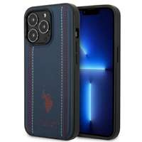 Husa iPhone US Polo USHCP14XPFAV 14 Pro Max 6.7" navy/navy blue Leather Stitch