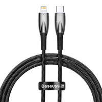 Baseus cablu Seria Glimmer cu încărcare rapidă USB-C - Lightning 480Mbps PD 20W 1m negru