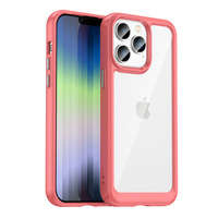 Case husa iPhone Outer Space 14 Pro Max cu carcasă rigidă cu ramă de gel roșu