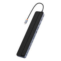 Baseus EliteJoy Gen2 universal USB HUB 12in1 cu cablurim USB-C 25cm USB-A / USB-C / DP / HDMI / SD / TF / RJ45 / 3.5mm jack / PD 100W gri (WKSX030213)