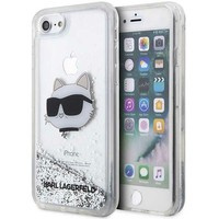 Husa iPhonecase Glitter Karl Lagerfeld KLHCI8LNCHCS 7/8/ SE 2020/2022 argintiu/argintiu tare Choupette Head Case