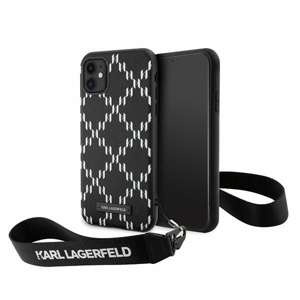 Husa Karl Lagerfeld KLHCN61SAKLMBSK iPhone 11 6.1" negru/negru greucase Monogram Losange Saffiano Case