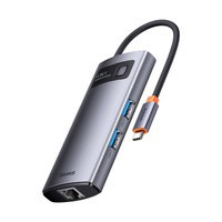 Baseus Metal Stație de andocare Gleam Series HUB 4 în 1 USB Type C - 3 x USB 3.2 Gen. 1 / RJ45 (WKWG070113)