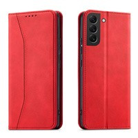 Mag Case husa net Fancy Fancy Samsung Galaxy S23+ flip cover portofel stand roșu