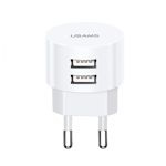 Incarcator USAMS 2xUSB 2.1A Fast Charging Alb