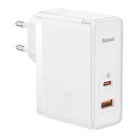 Baseus incarcator GaN5 Pro GaN universal de mare viteză GaN USB tip C / USB 100W PD3.0, QC4.0+, AFC alb (CCGP090202)
