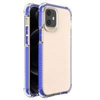 Primăvară Armor capac blindat flexibil din gel cu ramă colorată pentru iPhone 12 mini albastru