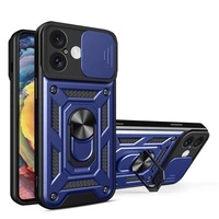 Husă Hybrid Armor Camshield pentru iPhone 16 Plus blindată cu capac și suport pentru cameră - albastră