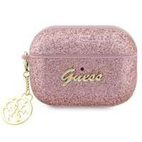 Husa Glitter Guess GUAP2GLGSGSHP AirPods Pro 2 capac roz/roz Flake 4G Charm Case