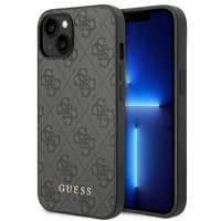 Husa Apple iPhone GUESS 14 4G Metal Gold Logo Grey Hardcase