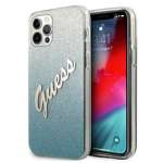 Husa GUESS Apple iPhone 12 12 Pro Glitter Gradient Script GUHCP12MPCUGLSBL Hardcase albastru