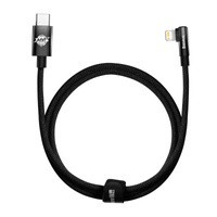 Baseus cablu MVP 2 Cablu Power Delivery cu cot înclinat cu mufă laterală USB tip C / Lightning 1m 20W negru (CAVP000201)