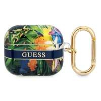 Husa GUESS Apple AirPods 3 Cover Flower Strap Collection Albastru Case