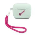 Husa GUESS Apple Acoperă AirPods Pro Cover Silicone Vintage GUACAPLSVSBF Fuchsia Blue Case