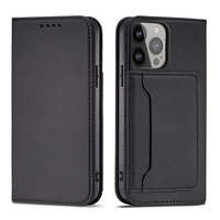 Mag Case husa net card Samsung Galaxy S23 flip cover portofel stand negru