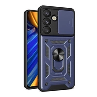 Hybrid Armor Camshield cu suport și capac pentru cameră pentru Samsung Galaxy S25 Edge - Albastru
